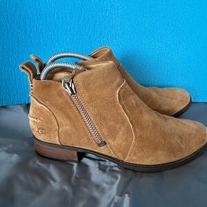 UGG Aureo II suede ankle boots in chestnut.